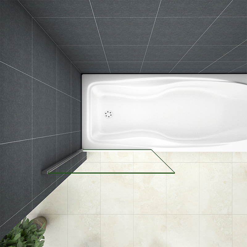 Fixed Panel Over Bath Shower Screen Water Deflector Square Cut 700